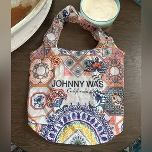 NWT Johnny Was reusable packable nylon tote bag with pocket.